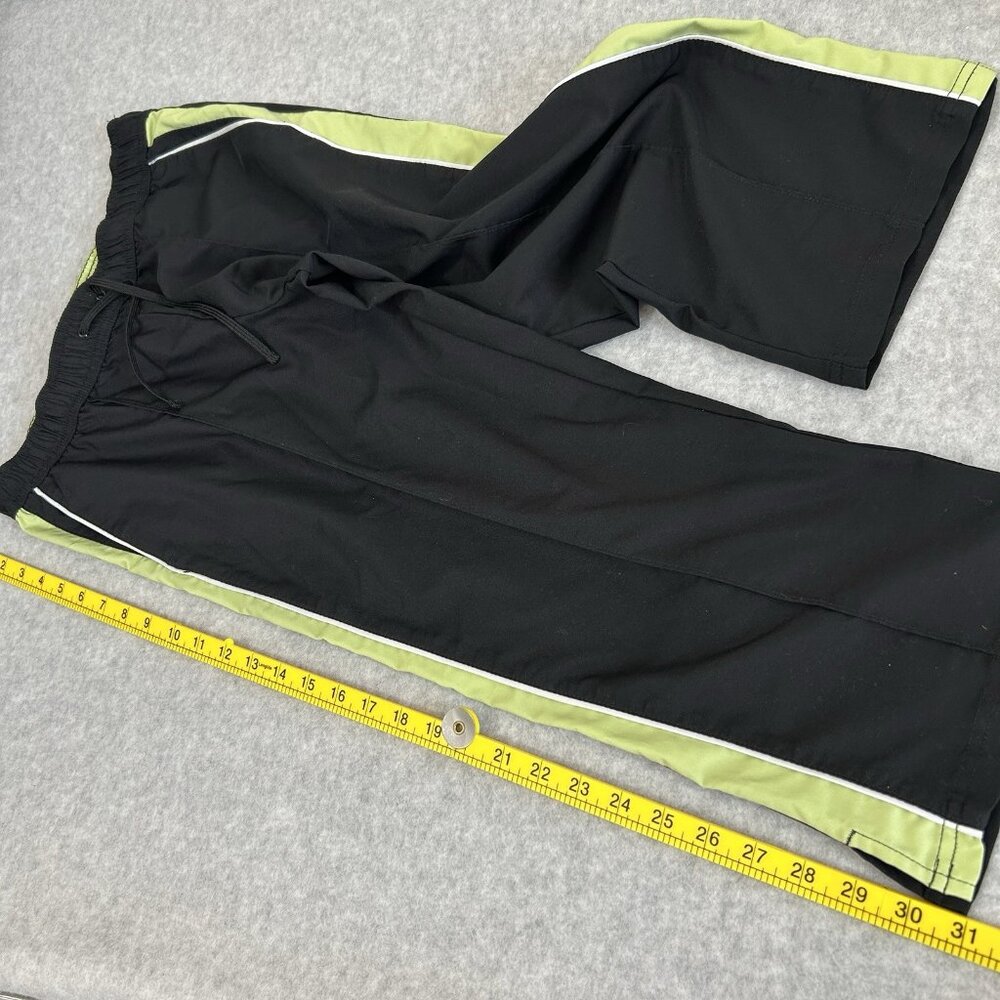 SJB Active Womens M Black Capri Pants Drawstring Waist Pockets Trim Slits Y2K - Picture 4 of 9